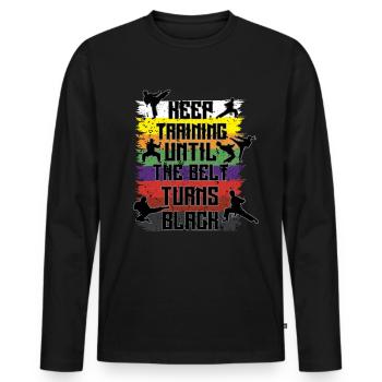 Karaté - T-shirt manches longues Premium bio Homme - noir - Devant - Nico (187cm)