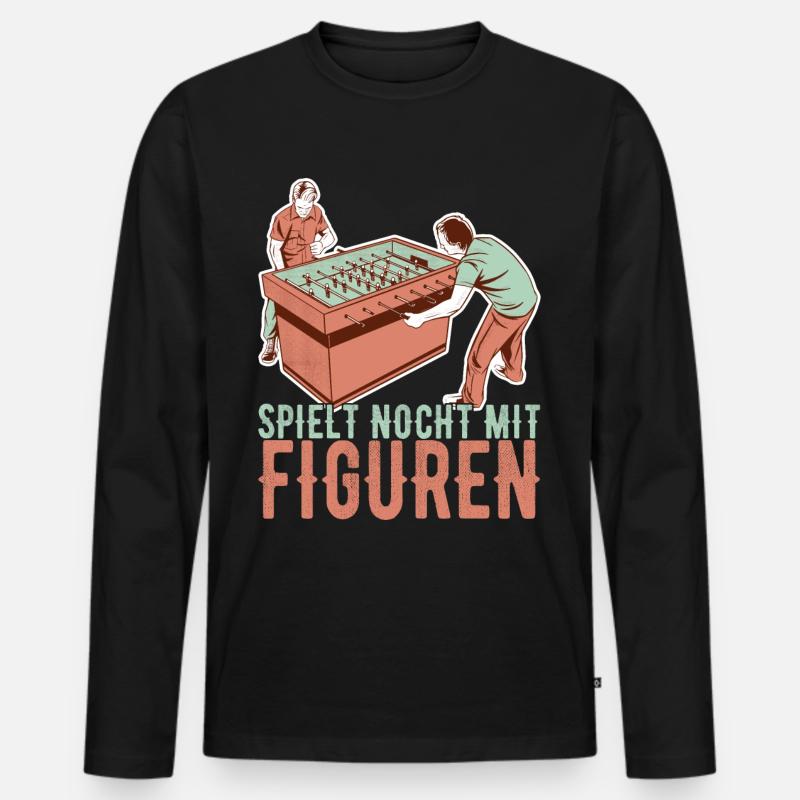 Tischfussball Tischkicker - Männer Premium Bio Langarmshirt - Schwarz