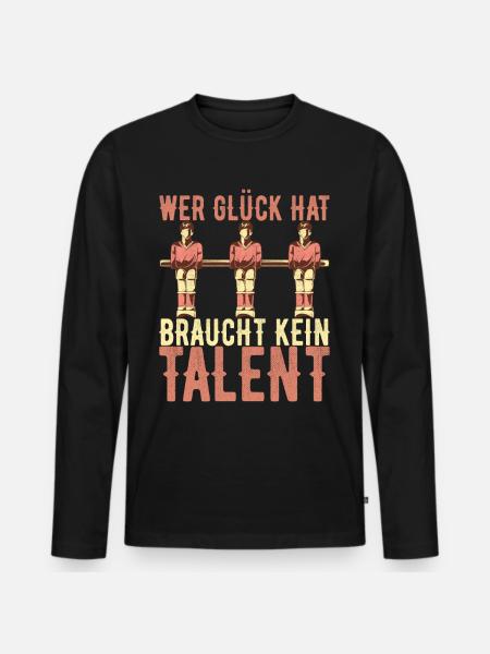 Tischfussball Tischkicker - Männer Premium Bio Langarmshirt - Schwarz