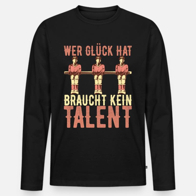 Tischfussball Tischkicker - Männer Premium Bio Langarmshirt - Schwarz