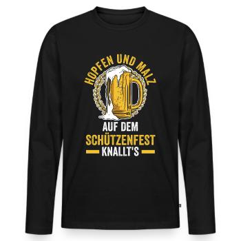 Schützenverein Bier Schützenfest - Männer Premium Bio Langarmshirt - Schwarz - Vorne - Nico (187cm)