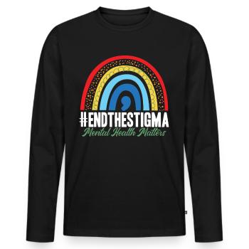 End The Stigma - Männer Premium Bio Langarmshirt - Schwarz - Vorne - Nico (187cm)