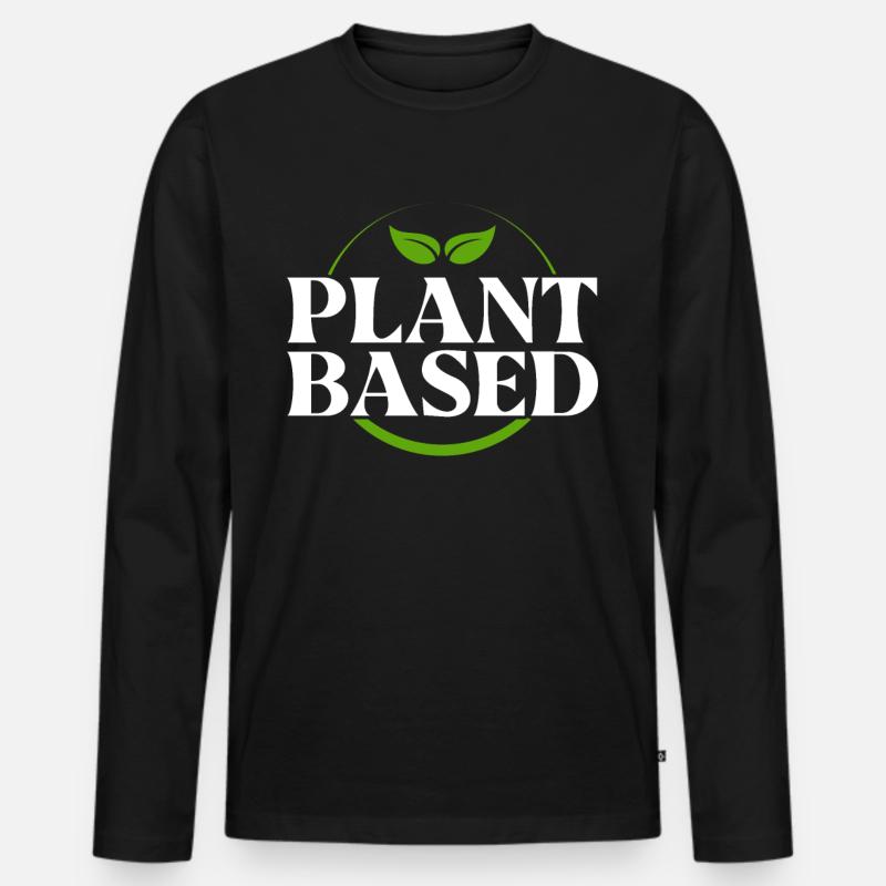 Plant Based - Männer Premium Bio Langarmshirt - Schwarz
