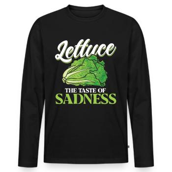 Laitue Le goût de la tristesse - T-shirt manches longues Premium bio Homme - noir - Devant - Nico (187cm)