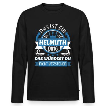 Helmuth Name Vorname Namenstag Namensgeschenk - Männer Premium Bio Langarmshirt - Schwarz - Vorne - Nico (187cm)