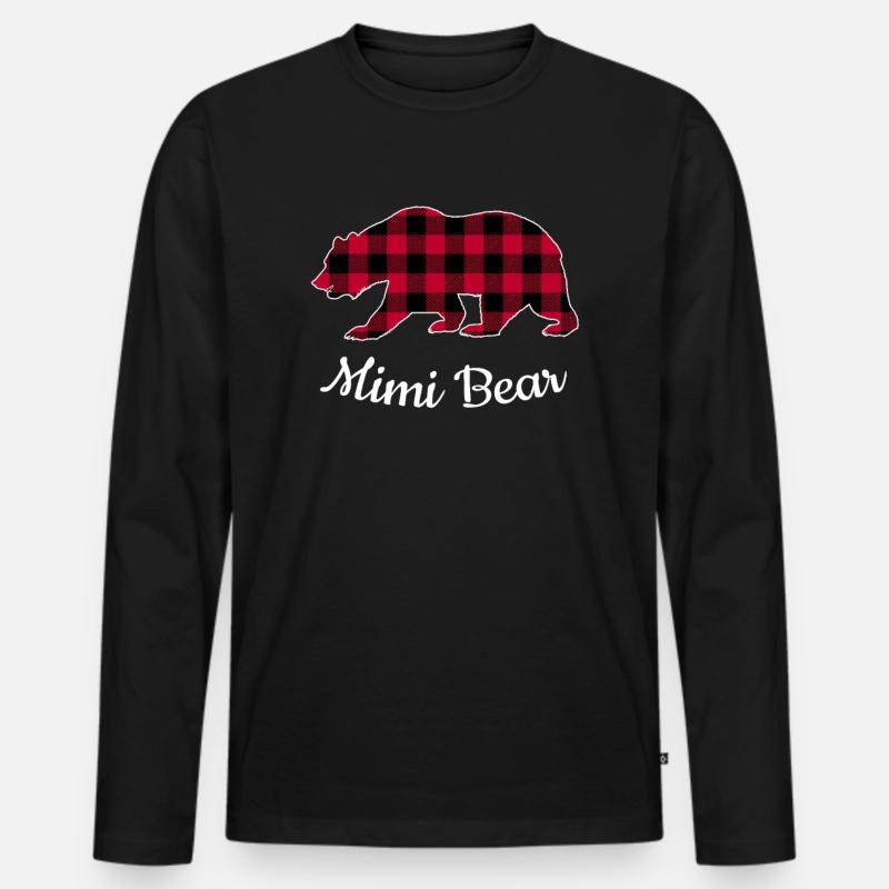Mimi Bear - Männer Premium Bio Langarmshirt - Schwarz