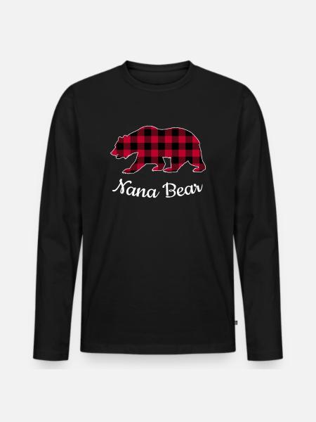 Nana Bear - Men's Premium Organic Long Sleeve Shirt - black