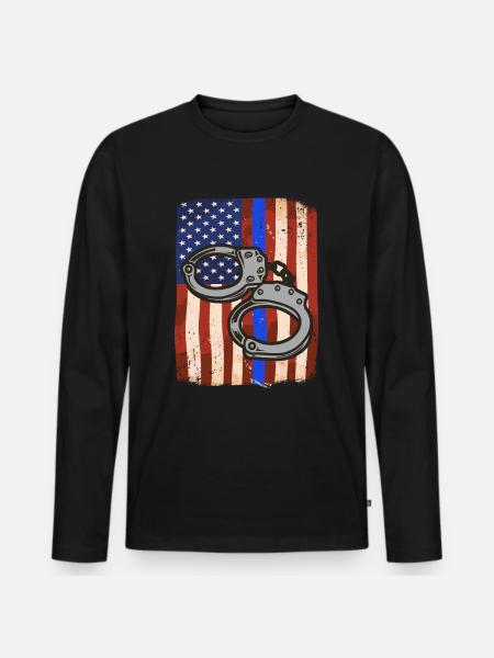 Police Policeman - Men's Premium Organic Long Sleeve Shirt - black
