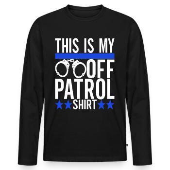 Polizei Polizist - Männer Premium Bio Langarmshirt - Schwarz - Vorne - Nico (187cm)