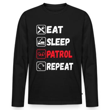 Polizei Polizist - Männer Premium Bio Langarmshirt - Schwarz - Vorne - Nico (187cm)