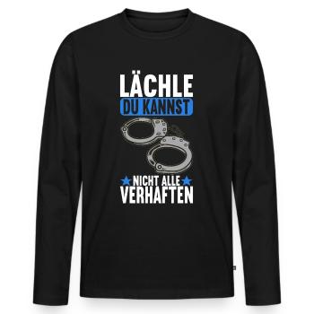 Polizei Polizist - Männer Premium Bio Langarmshirt - Schwarz - Vorne - Nico (187cm)