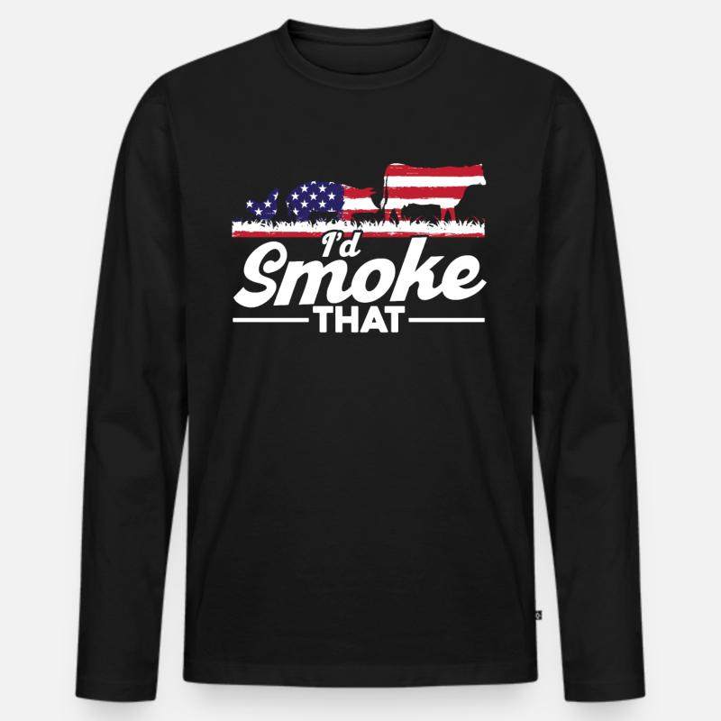 Id Smoke That - Männer Premium Bio Langarmshirt - Schwarz