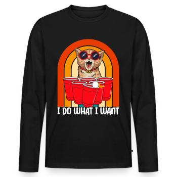 I Do What I Want - Männer Premium Bio Langarmshirt - Schwarz - Vorne - Nico (187cm)