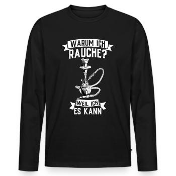 Shisha Doppelapfel Hookah Rauchen Tabak Vape Kohle - Männer Premium Bio Langarmshirt - Schwarz - Vorne - Nico (187cm)