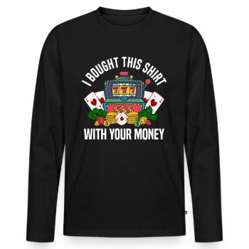 Kasino Glücksspiel Spielautomat Kartenspiel - Männer Premium Bio Langarmshirt - Schwarz - Vorne - Nico (187cm)