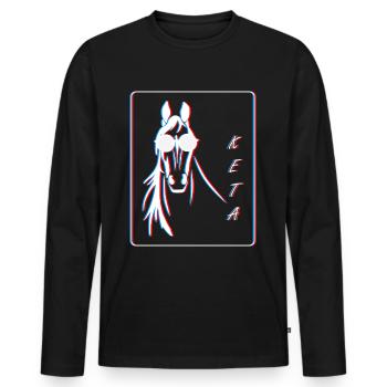 Horse Techno 3D Party Drugs Ketamine - Men's Premium Organic Long Sleeve Shirt - black - Front - Nico (187cm)