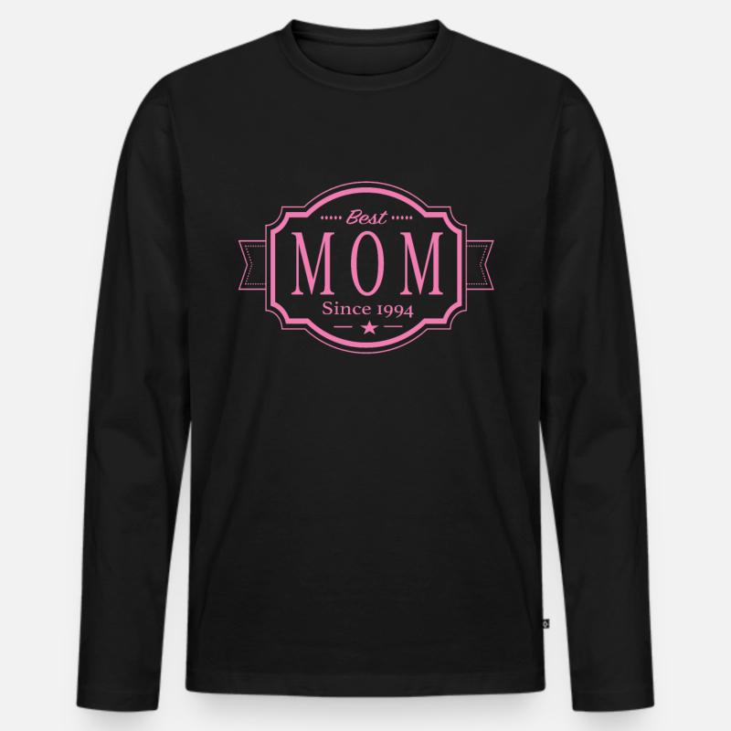 Beste Mama seit 1994 - Männer Premium Bio Langarmshirt - Schwarz