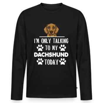 Dachshund Geschenk Dixie Wiener Doxie Dackel - Männer Premium Bio Langarmshirt - Schwarz - Vorne - Nico (187cm)