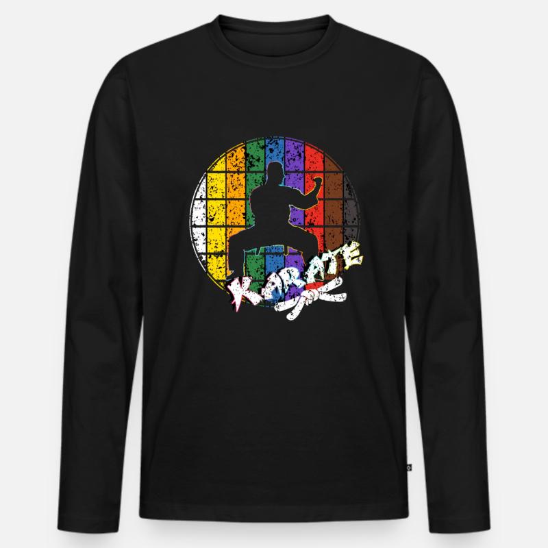 Karate - Männer Premium Bio Langarmshirt - Schwarz