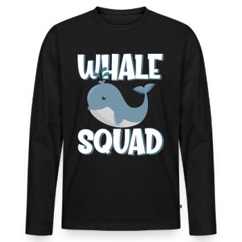 Whale Squad - Männer Premium Bio Langarmshirt - Schwarz - Vorne - Nico (187cm)