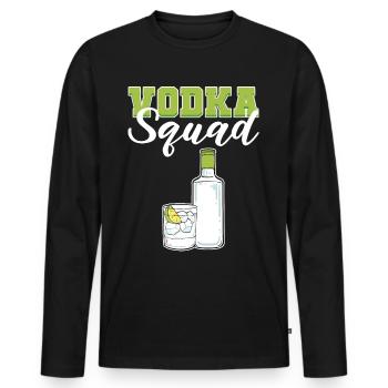 The Vod Squad Vodka Wodka - Männer Premium Bio Langarmshirt - Schwarz - Vorne - Nico (187cm)