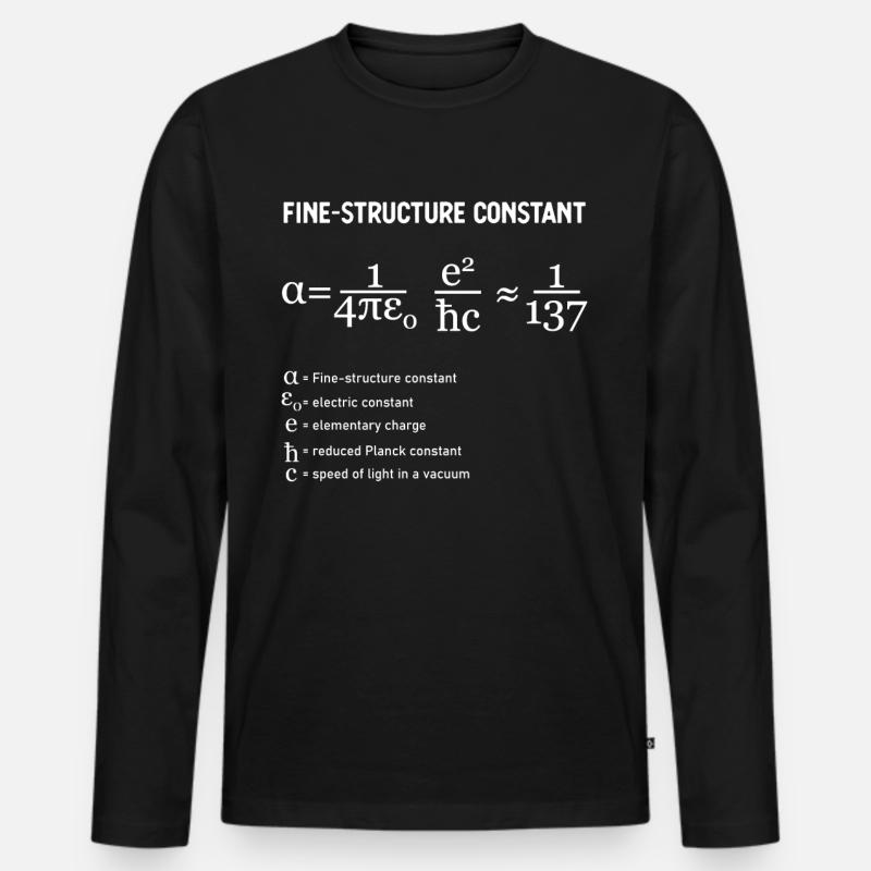 Fine Structure Constant Physics - Men's Premium Organic Long Sleeve Shirt - black