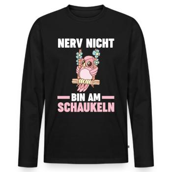 Nerv Nicht Bin Am Schaukeln - Männer Premium Bio Langarmshirt - Schwarz - Vorne - Nico (187cm)