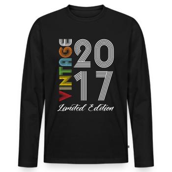 Vintage 2017 Vintage Birthday Retro Vintage - Men's Premium Organic Long Sleeve Shirt - black - Front - Nico (187cm)