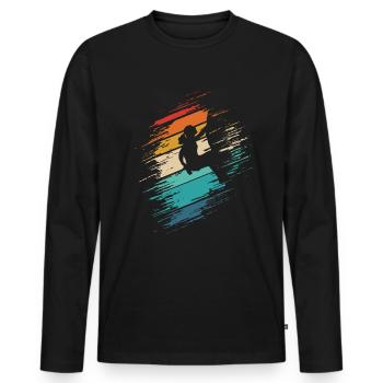 Grimpeur - T-shirt manches longues Premium bio Homme - noir - Devant - Nico (187cm)