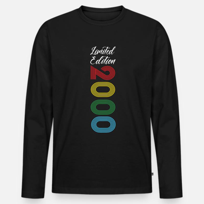 Limited Edition 2000 - Männer Premium Bio Langarmshirt - Schwarz