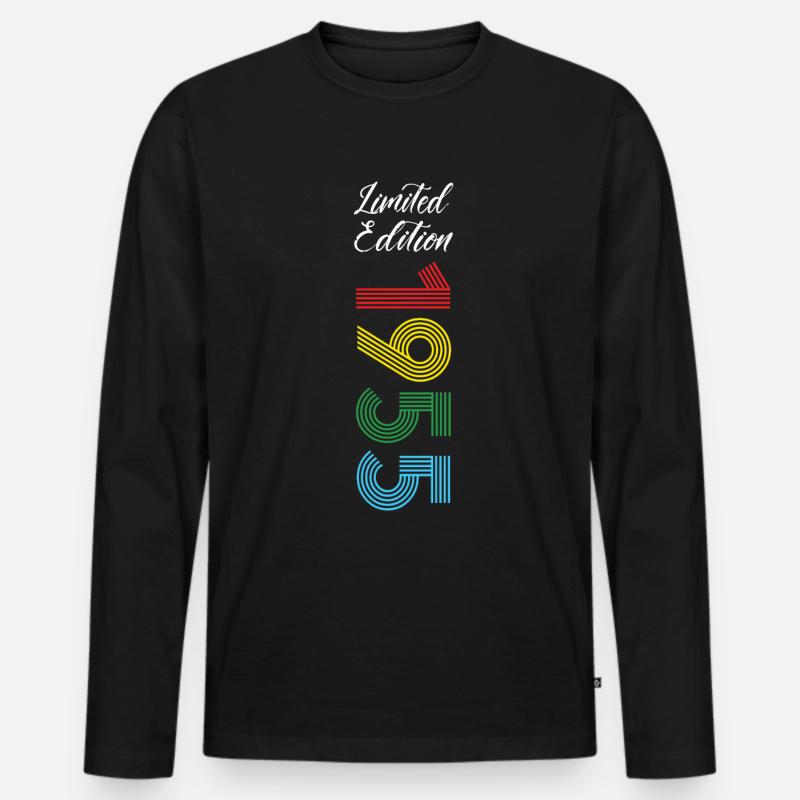 Limited Edition 1955 - Männer Premium Bio Langarmshirt - Schwarz