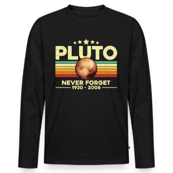 Pluto Never Forget - Men's Premium Organic Long Sleeve Shirt - black - Front - Nico (187cm)