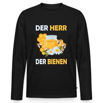 Bienenzucht und Honig - Männer Premium Bio Langarmshirt - Schwarz - Vorne - Nico (187cm)