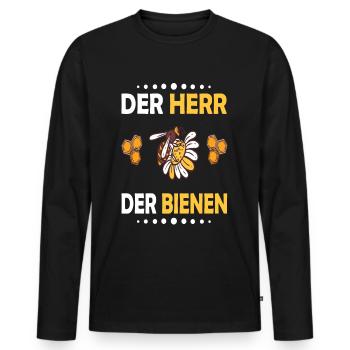 Bienenzucht und Honig - Männer Premium Bio Langarmshirt - Schwarz - Vorne - Nico (187cm)