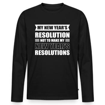 Ma résolution du Nouvel An Jour de l’An Nouvel An - T-shirt manches longues Premium bio Homme - noir - Devant - Nico (187cm)