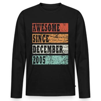 Year of construction 2006 December born gift idea - Männer Premium Bio Langarmshirt - Schwarz - Vorne - Nico (187cm)