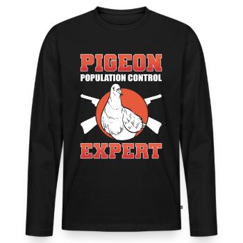 Pigeon Population Control Expert Pigeon Hunting - Männer Premium Bio Langarmshirt - Schwarz - Vorne - Nico (187cm)