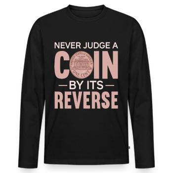 Coin Collector Numismatics Rare Coins Coin Lover - Men's Premium Organic Long Sleeve Shirt - black - Front - Nico (187cm)