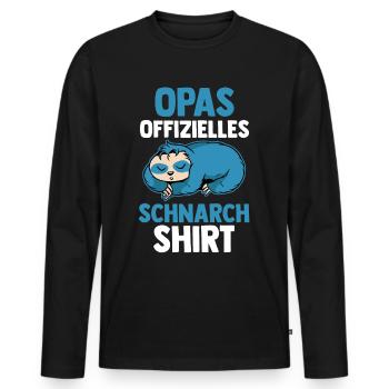 Koala Papa's Official Snoring - Men's Premium Organic Long Sleeve Shirt - black - Front - Nico (187cm)