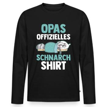 Raccoon Papa's Official Snoring - Men's Premium Organic Long Sleeve Shirt - black - Front - Nico (187cm)