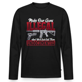2e amendement Droits des armes à feu L’amateur d’armes à feu - T-shirt manches longues Premium bio Homme - noir - Devant - Nico (187cm)