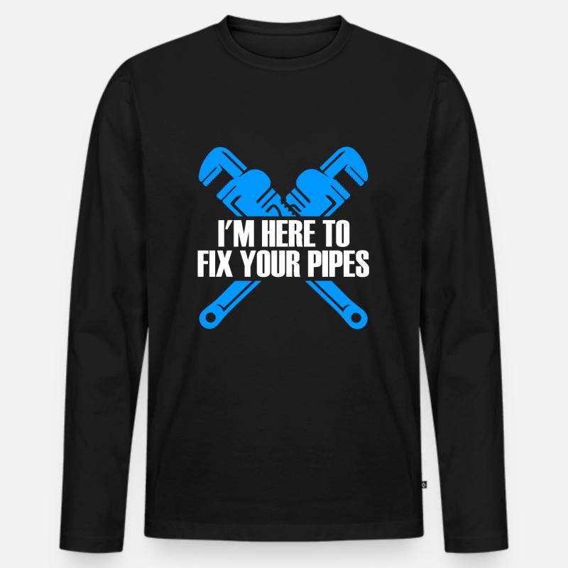 Ein Rohrklempner Pipefitter Pipes Pipefitting - Männer Premium Bio Langarmshirt - Schwarz