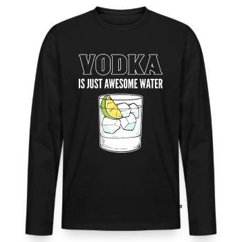 Vodka Is Just Awesome Water Wodka - Men's Premium Organic Long Sleeve Shirt - black - Front - Nico (187cm)