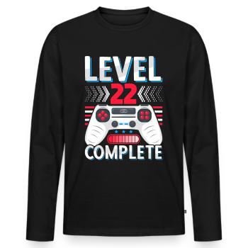 22 Hochzeitstag Geschenk Mann Frau Ehemann Ehefrau - Männer Premium Bio Langarmshirt - Schwarz - Vorne - Nico (187cm)