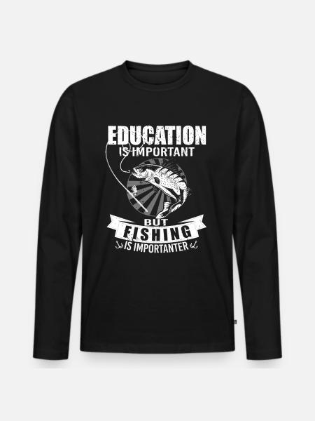 Idée unique pour la pêche - T-shirt manches longues Premium bio Homme - noir