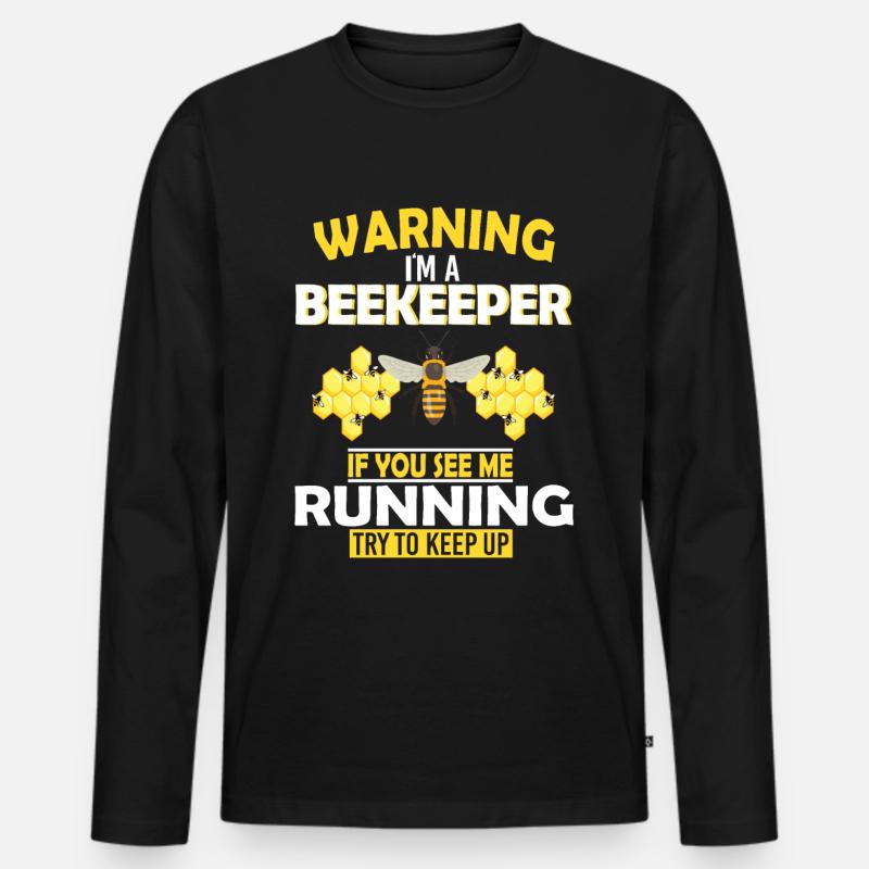Bienenzucht und Honig - Männer Premium Bio Langarmshirt - Schwarz