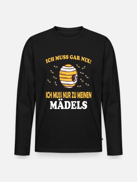 Bienenzucht und Honig - Männer Premium Bio Langarmshirt - Schwarz