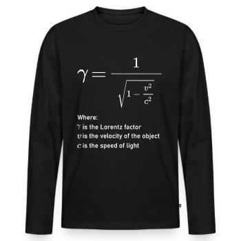 Lorentz Factor of Special Relativity Mathematical - Men's Premium Organic Long Sleeve Shirt - black - Front - Nico (187cm)