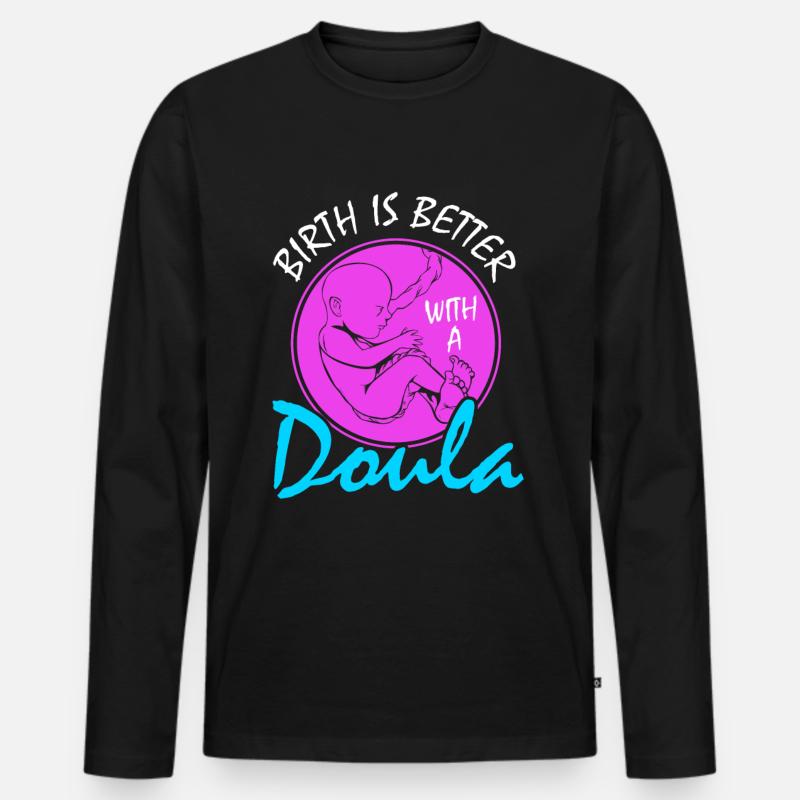 Besser Mit Einer - Männer Premium Bio Langarmshirt - Schwarz