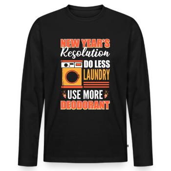 Résolution du Nouvel An Jour de l’An Nouvel An - T-shirt manches longues Premium bio Homme - noir - Devant - Nico (187cm)